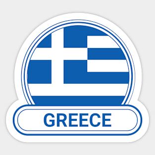 Greece Country Badge - Greece Flag Sticker